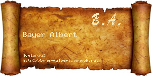 Bayer Albert névjegykártya